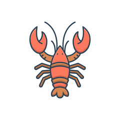 Color illustration icon for lobster