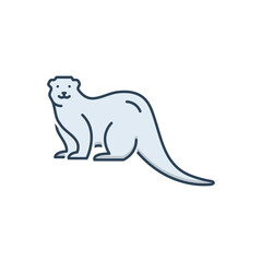 Color illustration icon for otter