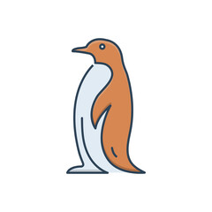 Color illustration icon for penguin