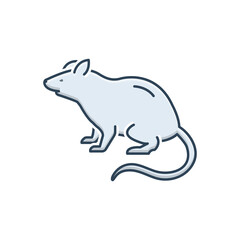 Color illustration icon for rat