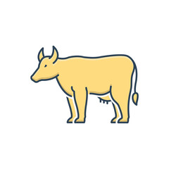 Color illustration icon for buffalo