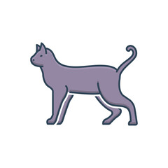 Color illustration icon for cat