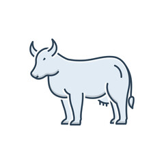 Color illustration icon for cow