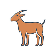 Color illustration icon for goat