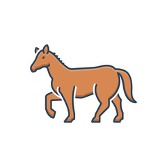 Color illustration icon for horse