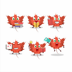 A picture of autumn blaze maple cartoon character concept reading an amusing book