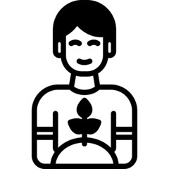 planting solid line icon