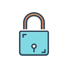 Color illustration icon for lock