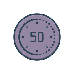 Color illustration icon for minute 