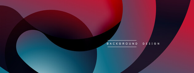 Abstract overlapping lines and circles geometric background with gradient colors