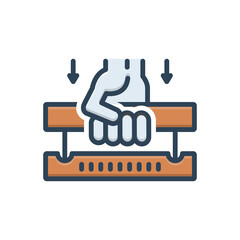 Color illustration icon for push