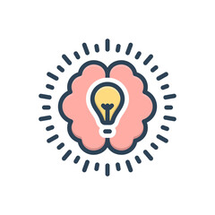 Color illustration icon for intellectual