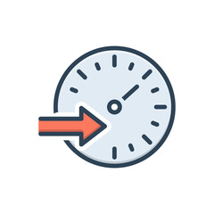 Color illustration icon for speed rate