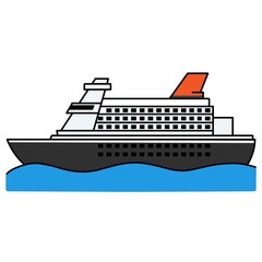 Obraz premium 水に浮かぶ豪華客船