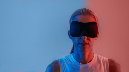 Chroma Therapy. Red and Blue Light Therapy Concept.