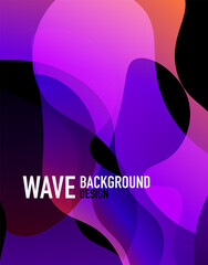 Vertical fluid gradient wave abstract background. Bright color waves in the dark. Vector Illustration For Wallpaper, Banner, Background, Landing Page