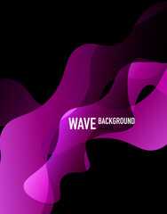 Vertical fluid gradient wave abstract background. Bright color waves in the dark. Vector Illustration For Wallpaper, Banner, Background, Landing Page