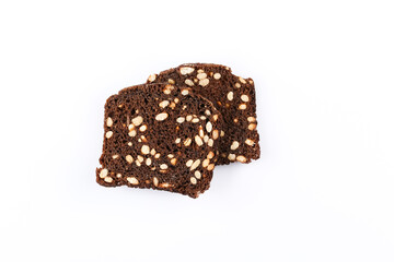 Slice of black bread with sesame