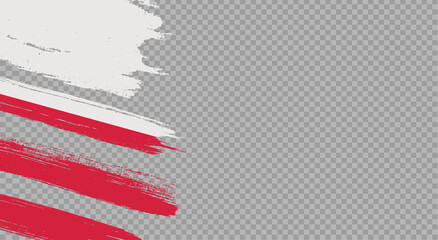 Poland   flag with brush paint textured isolated  on png or transparent background,Symbol Poland,template for banner,advertising ,promote, design,vector,top gold medal winner sport country
