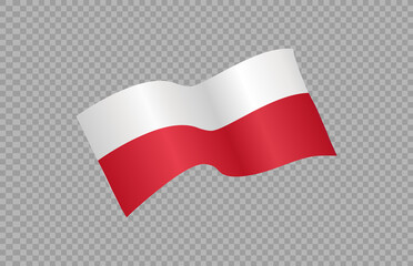 Waving flag of Poland isolated  on png or transparent  background,Symbol of Poland ,template for banner,card,advertising ,promote, vector illustration top gold medal sport winner country