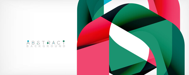 Geometric abstract background - multicolored abstract shapes on white. Vector Illustration For Wallpaper, Banner, Background, Landing Page