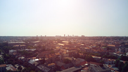 Drone view of Zemun, Belgrade municipality, Serbia.