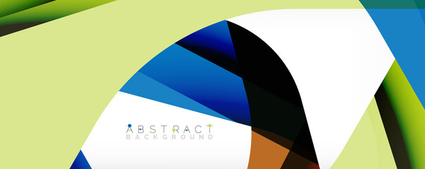 Geometric abstract background - multicolored abstract shapes on white. Vector Illustration For Wallpaper, Banner, Background, Landing Page