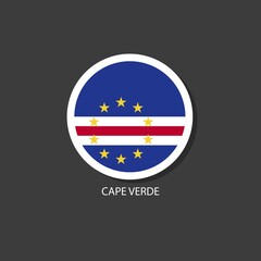 Cape Verde flag vector circle shape.