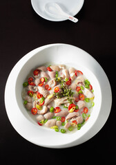 Delicious Chinese cuisine, hot and sour pork tripe soup
