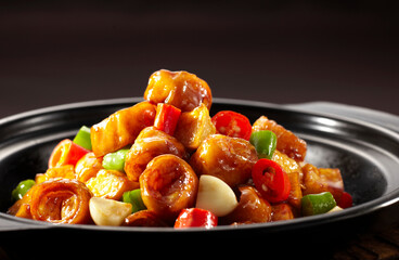 Delicious Chinese food, braised large intestine pot
