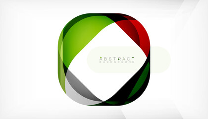 Abstract square shape with overlapping waves, minimal geometric background. Vector Illustration For Wallpaper, Banner, Background, Landing Page