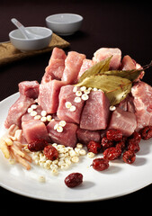 Delicious Chinese cuisine, raw material of pig bone soup
