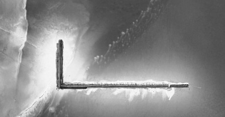 allen key  Black and white photo, abstract photography of landscapes of the deserts of Africa from...