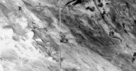 the straight line  Black and white photo, abstract photography of landscapes of the deserts of...
