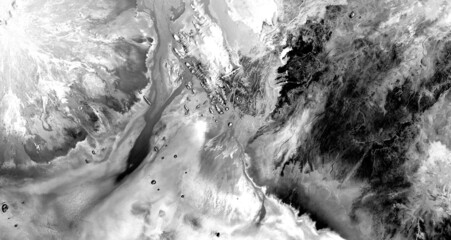 between two worlds  Black and white photo, abstract photography of landscapes of the deserts of...