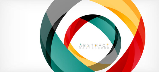 Fototapeta premium Geometric abstract background. Circle created with overlapping color shapes. Vector Illustration For Wallpaper, Banner, Background, Landing Page