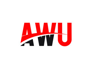 AWU Letter Initial Logo Design Vector Illustration