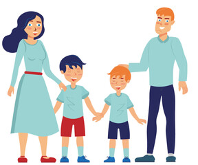 parent and children. sweet vector.