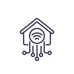 Smart home line icon, vector