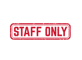 staff only sign, vector stamp