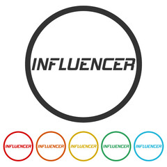 Influencer - word ring icon color set