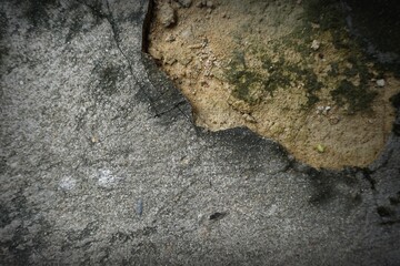 cracked cement covered with gray cement surface as background for design