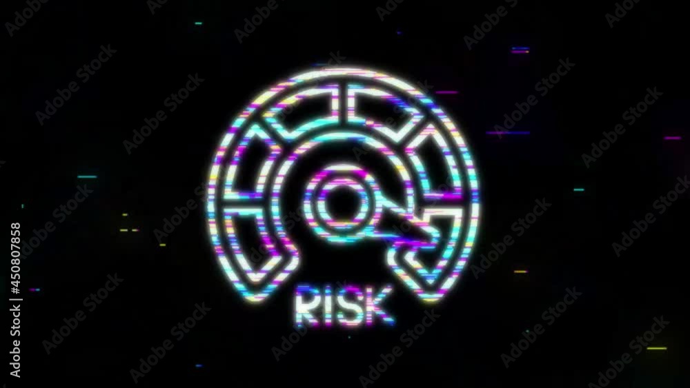 Poster risk icon on speedometer. high risk meter. motion graphics.