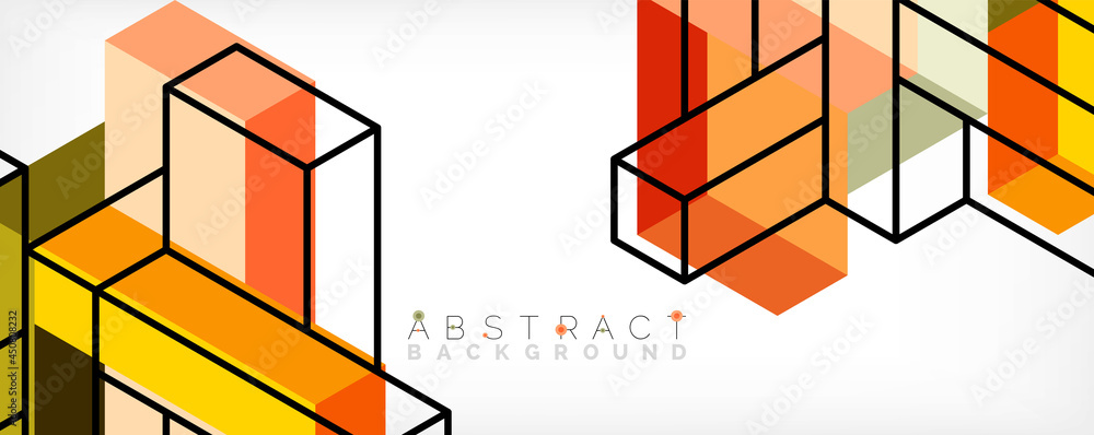 Poster abstract background. 3d cubes, cubic elements and blocks. techno or business concept for wallpaper, 