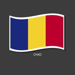 Chad flag vector version waving flags. 