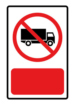 Truck prohibition sign Vector illustration