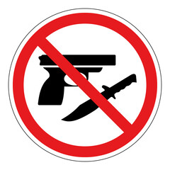 Symbols forbidden to carry weapons Vector illustration