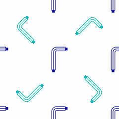 Obraz premium Blue Tool allen keys icon isolated seamless pattern on white background. Vector