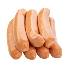 Fresh sausages, isolated on white background.