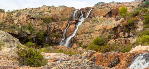 Close up of the large Waterfall in the Waterval Nature Reserve close to Tulbagh in the Western Cape...